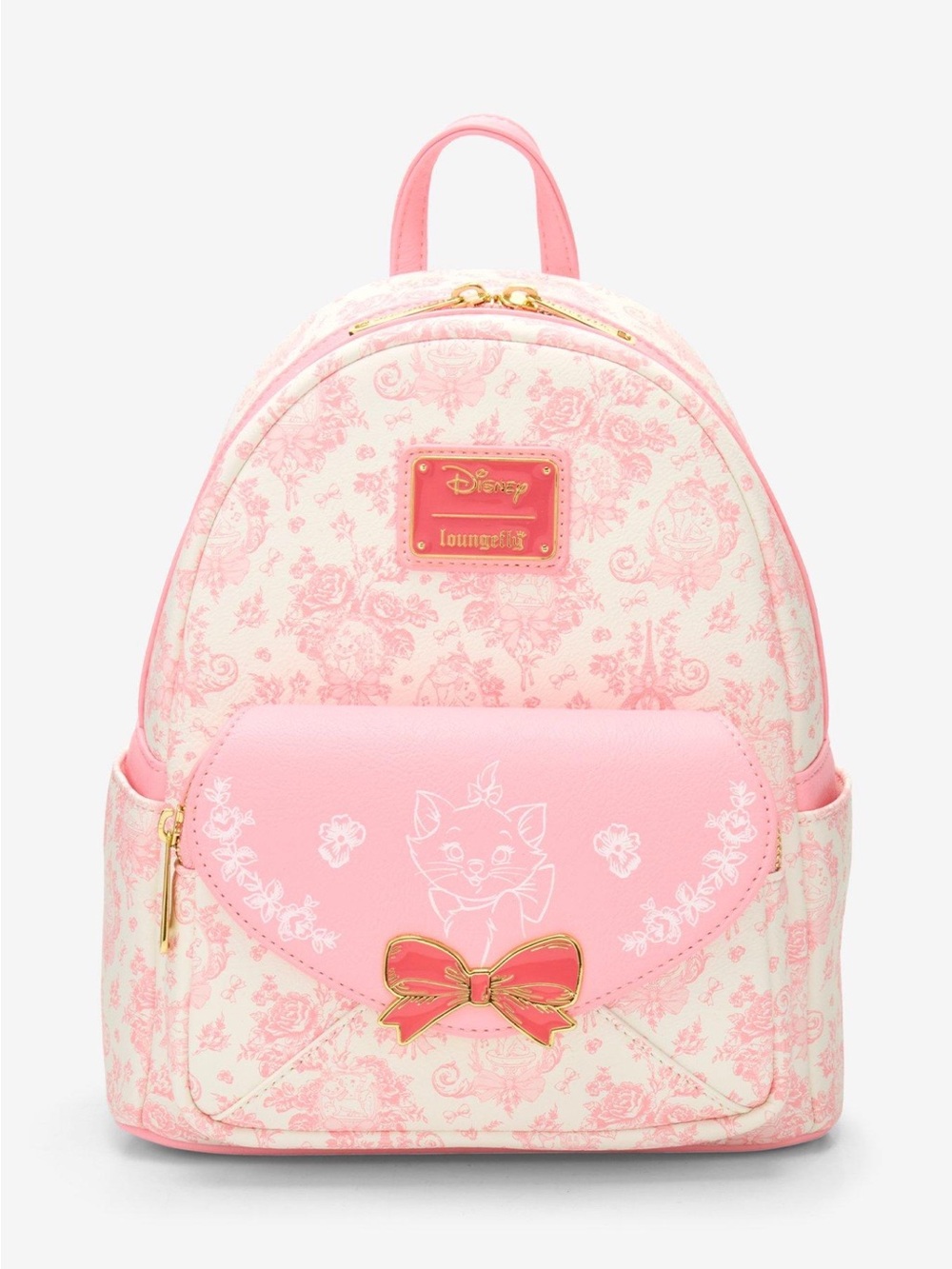 NWT Disney Loungefly Pink Floral Toile The Aristocats Marie Mini Backpack
